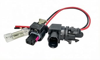 13583411 Ambient Air Temp Sensor with Connector Pigtail | 2 blade pin terminal, female oval connector. For GM vehicle AC and outside temp display repair. Replaces 19329415, 5S13747
