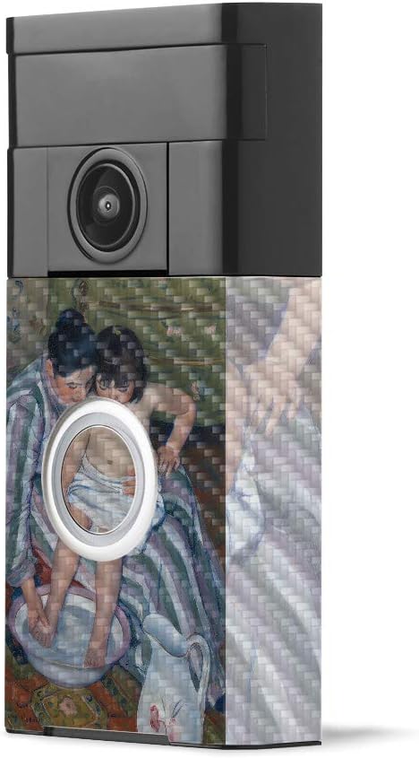 MightySkins Carbon Fiber Skin for Ring Video Doorbell - Starry Night | Protective, Durable Textured Carbon Fiber Finish | Easy to Apply, Remove, and Change Styles | Made in The USA