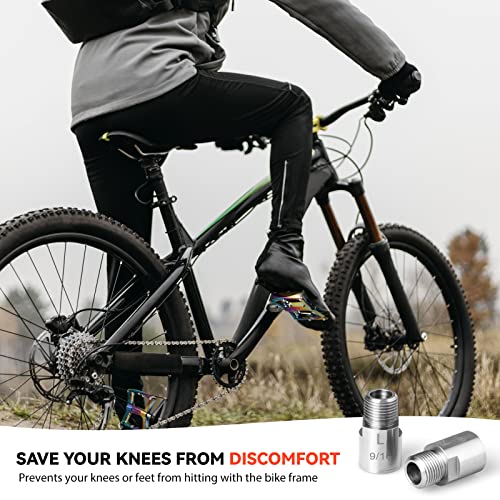 Hikenture Bike Pedals Extender 20Mm 9/16" Crank To 9/16" Bicycle Pedals Extender Chromium-Molybdenum Steel(Pair) #TOP5
