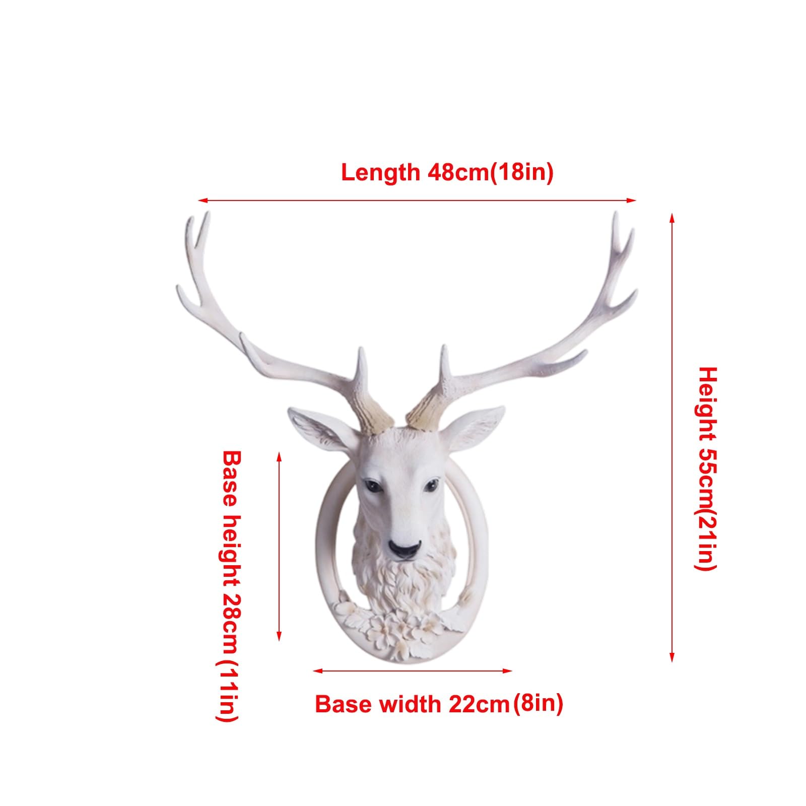 Decorazione da parete a forma di testa di cervo, grande testa di animale in resina, da appendere alla parete, decorazione per la casa, design realistico