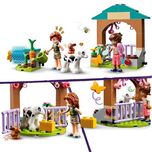 Friends Stalla del Vitellino di Autumn, Giochi per Bambine e Bambini da 5 Anni in su, Piccolo Set di Animali da Fattoria Giocattolo con Mucca, Coniglietto e 2 Mini Bamboline, Idea Regalo 42607 - Lego - Immagine 2