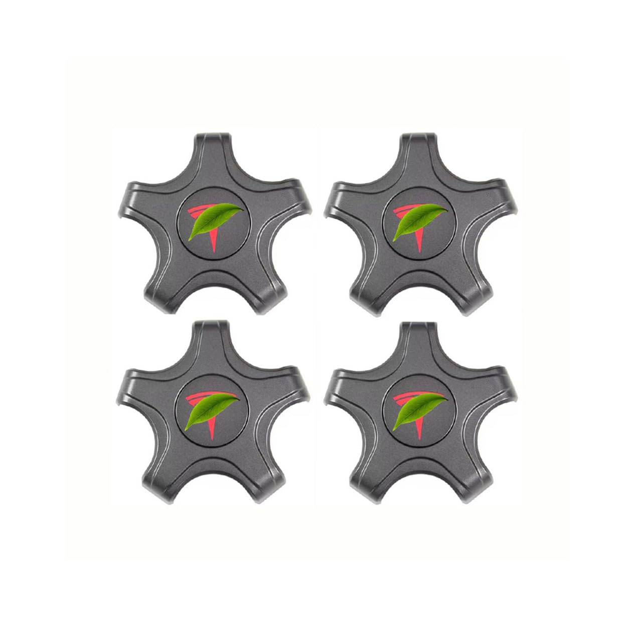 ANZHENGRQ 1 Set Five Claws Hub Centre Cover Wheel Hub Kit Modification Accessories,Wheel Center Lug Nut Cover, for Tesla Model 3,3-Grey