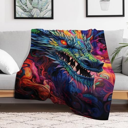 Manta de dragón de forro polar franela 130x180 cm para sofá 3