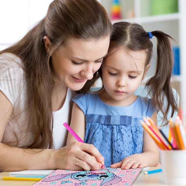 Kit Diamond Painting Stitch 5D - 15x15cm - Peinture Diamant Enfants Avec Cadre - Activité DIY Loisir Créatif