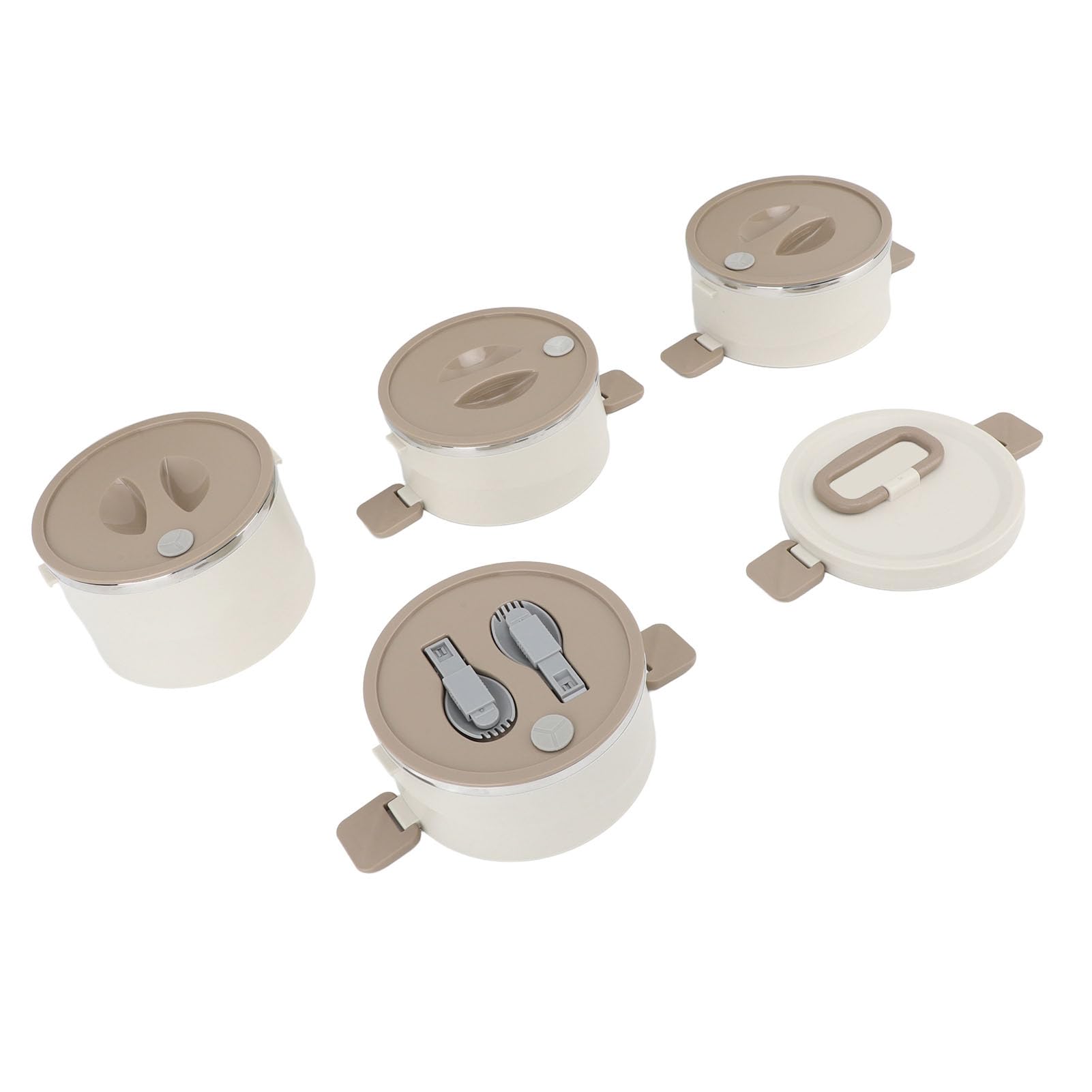 Annadue 3.3L 4 Strati Termico Acciaio Inossidabile Lunch Box (Beige)