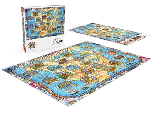 Rompecabezas Buffalo Games - Criptidos de Norteamérica, 300 piezas grandes para adultos | Arte de Carrie Wagner, fabricado en EE.UU., piezas de fácil agarre, cartón reciclado, tamaño: 21 x 15 pulgadas, incluye póster, arte enmarcable, ideal como regalo miniatura 4