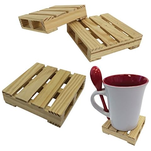 Thirsty Rhino Udara Wood Pallet Coasters (Set of 4) Cover