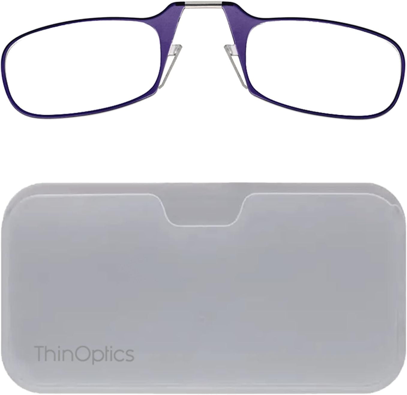 ThinOptics unisex-adult Universal Pod Case + Rectangular Reading Glasses
