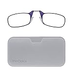 ThinOptics Universal Pod Rectangular Reading Glasses, Purple Frames/White Case, 1.5 x
