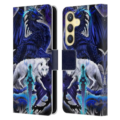 Étui cuir Samsung S24 5G au design fantastique de loups