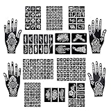 UZEXYA Henna Schablonen Set, Professionelle Temporäre Tattoo Vorlagen für Erwachsene...