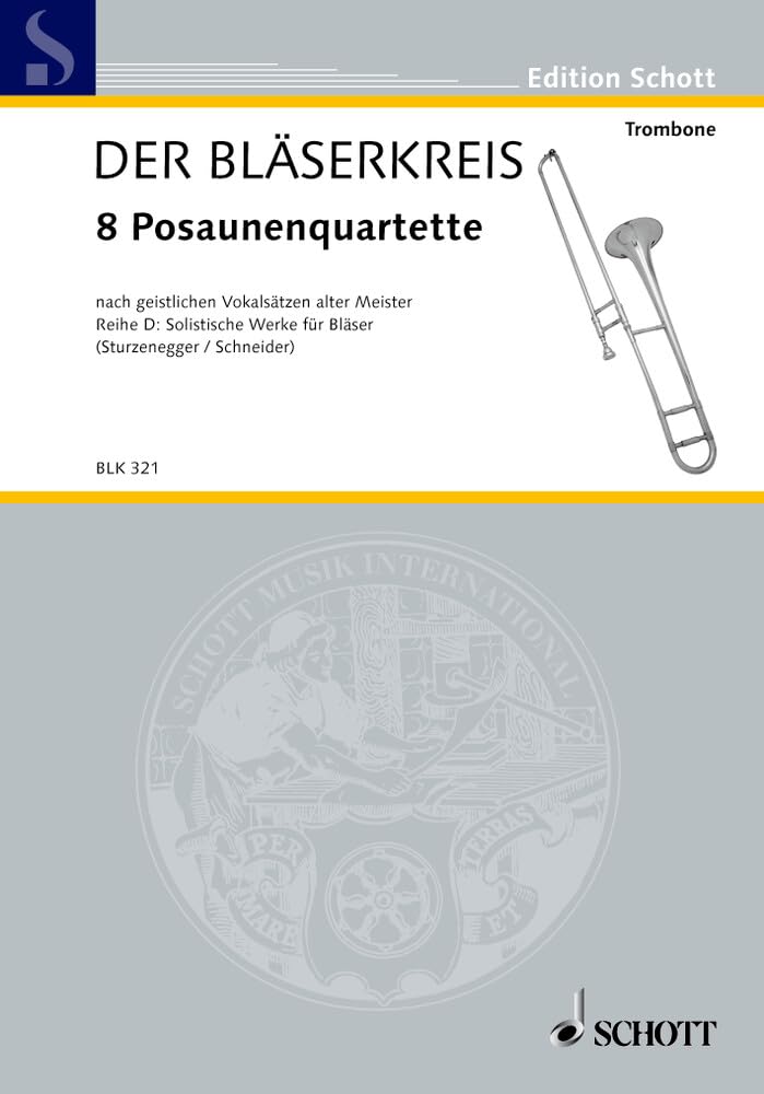 8 Posaunenquartette partitions de musique sacrée ancienne pour 4 trombones