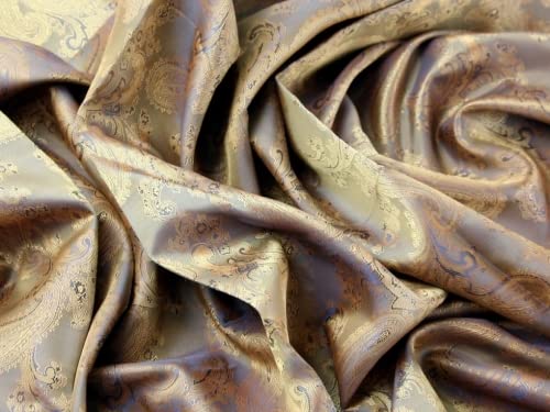 Paisley tissage Jacquard Doublure en tissu or antique 2 – par mètre + Guide Craft