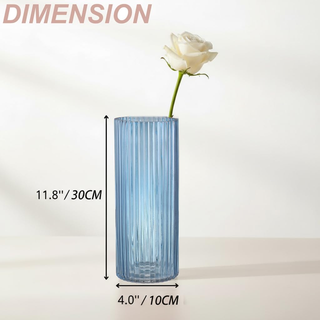 Amazon.co.jp: ストライプ ブルー 花瓶 大 : ホーム＆キッチン