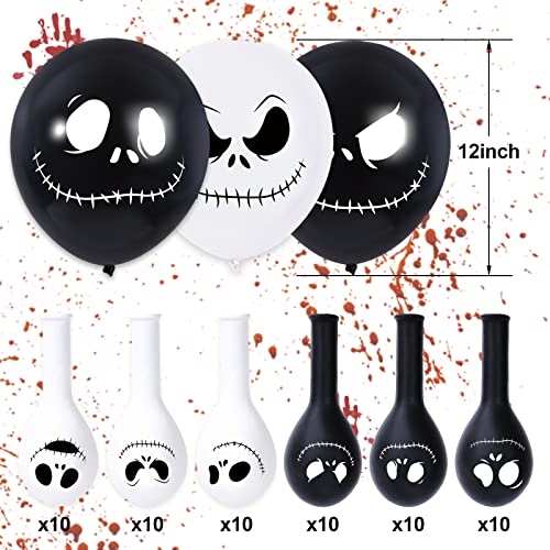 Anydesign 60Pcs Halloween Skull Balloons Skeleton Demon Latex Balloons For Halloween Haunted House Cosplay Theme Party Supplies Backdrop #TOP2