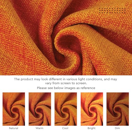 Image of Encasa XO Dining Table Runner for 4 to 6 Seater | 28x150 cm | Orange | Chenille Fabric | Machine Washable