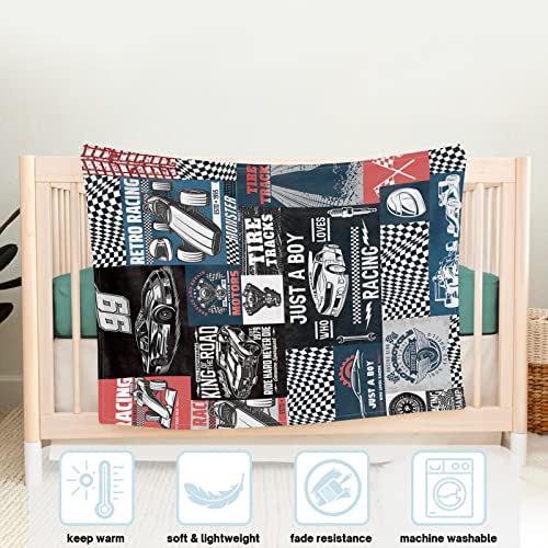 Domgoge Race Car Blanket Cool Throw Blankets Gifts Extreme Sports Lover Warm Lightweight Flannel Fleece All Season, Blue Red - Image 4