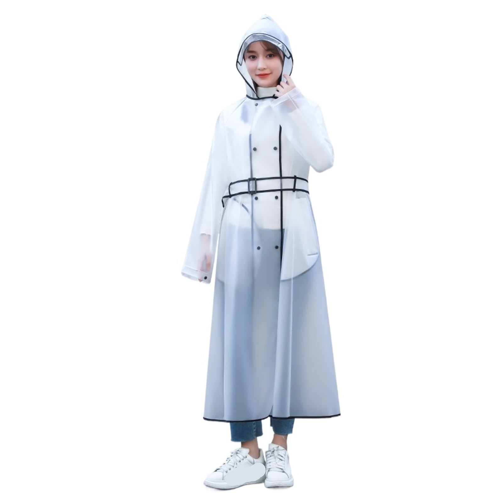 Capa de Lluvia Reutilizable Chubasquero Largo Con Capucha Y Cuerpo Entero, Poncho De Lluvia Transparente For Viajes Al Aire Libre Ropa de Agua para Exteriores