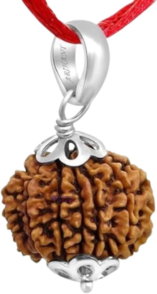Arihant Gems And Jewels 11 Mukhi Rudraksha 925 Sterling Silver Pendant | Eleven Faced Nepali Rudraksha | Loose Beads Rudrakalagni | Unisex Both For Men & Women | 100% Natural & Certified