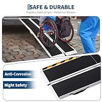 Rollstuhlrampe Klappbar – Mobile Alu-Rampe rutschfest 60-244 cm – Ansicht 7