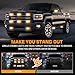 XRIDONSEN 8PCS Sync Truck Grill Lights 32 LED Strobe Lights Amber White Grille Surface Mount Emergency Flashing Warning Safety Hazard Caution Light for Tow Plow Trucks Construction Vehicles Car