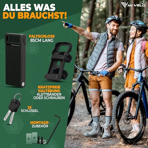 MIVELO Fahrradschloss Faltschloss hohe Sicherheit 85cm lang I Fahrrad Schloss Zahlenschloss inkl. Halterung I Ideal für E Bike… – Ansicht 3
