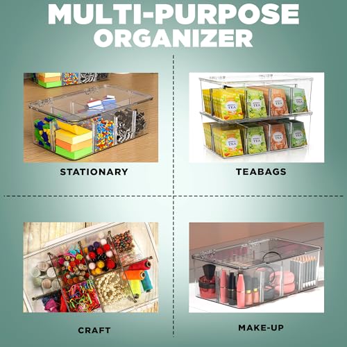 Utopia Home Tea Bag Organizer with Lids (3 Pack)