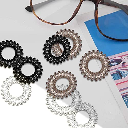 Image of Zibuyu Spiral Hair Ties Rubber Bands for Ponytail 9 Pcs