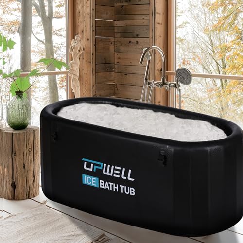 UPWELL Cold Plunge Tub Large Portable Oval Inflatable Ice Bath with Cover Tub for Cold Water Athletes Large Baths for Therapy Recovery at Home or Outdoors Ice Plunge Black by UPWELL - Used condition - Image 6