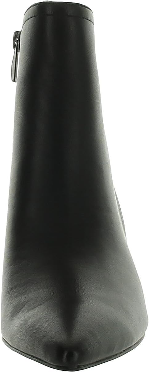 27 EDIT Womens Leather Pointed Toe Booties Black 8.5 Medium (B,M) - Image 3