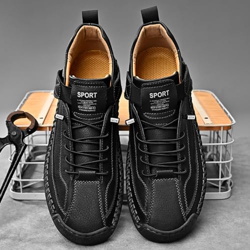 Image of Chukka Boots Mens Beck Shoes Adjustable Leather Shoes for Men Slip On Sneakers Mens Fashion Shoes Comfortable Handmade