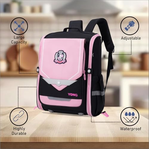 Image of Tinytot Hello Kitty Printed Design School Bag 26 Litre, Stylish & Trendy Water Resistant High Storage School Collage Travel Backpack for Boys & Girl, 18 Inch with Trolley