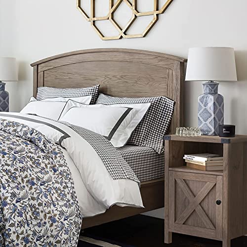 Farmhouse Nightstand, End Table, Side Table, Set Of 2 End Table With Barn Door And Shelf, Modern Bed Side Table End Table, Rustic Nightstands Set For Bedroom, Living Room, Set Of 2, Grey Wash #TOP5