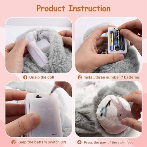 Glyrnur Baby Sound Machine Soothe Snuggle Otter, Sensory Details Music Lights Rhythmic Breathing Motion Musical Baby Toy Plush for Newborns (Battery Not Includ) (koala) - Thumbnail 3