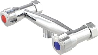 Grifo de ducha, doble interruptor caliente y frío doble control montado en la pared válvula mezcladora (B)