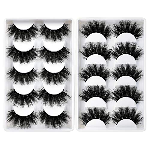 False Lashes 22MM Long Dramatic Eyelashes Volume Lashes 3D Faux Mink Lashes 10 Pairs
