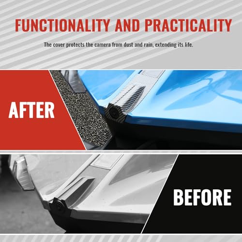 Image of Rear Camera Trim Cover for Polaris Slingshot, Carbon Fiber Pattern Rearview Camera Decorative Frame Behind Camera Lid Rear Camera Protector for Polaris Slingshot 2020-2024 Accessories