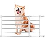 Short Dog Gate Expandable Dog Gate 22-39.37 to Step Over,Pressure Mount Small Pet Gate,Low Pet Gate-Adjustable,Puppy Gate Indoor for Doorway,Stairs (White, M(14.17\'\'H))