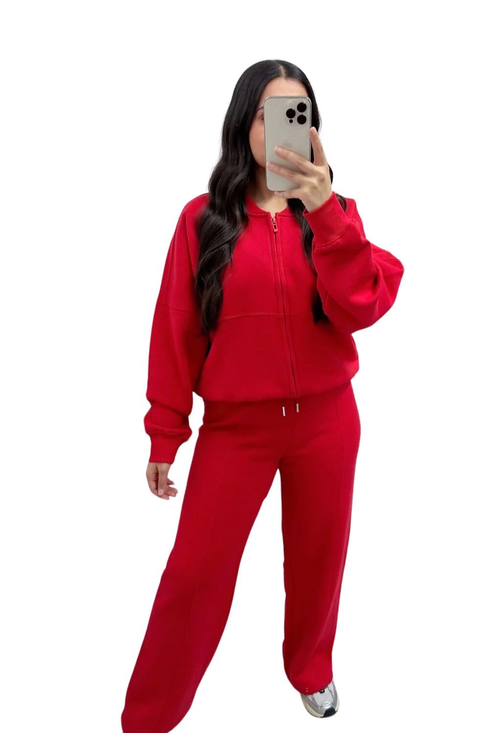 J5fashion Women's Casual Stylish Tracksuit Set, Sweatshirt With Straight Leg Trouser Pink Size 12/14