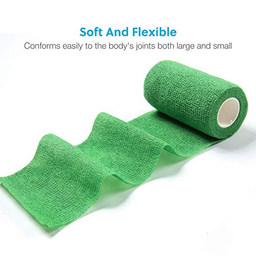 Wepet Pet Wrap, Self-Adhesive Non-Woven Tape For Dog Legs, Paws, Wounds, First Aid Cohesive Gauze For Horse, Cat, Bird, Animal, 3 Rolls, 4 Inch #TOP4