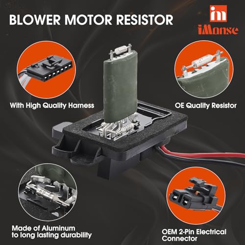 Image of 89019088 Blower Motor Resistor, Blower Fan Speed Resistor Kit with Harness Compatible with Chevy Silverado GMC Suburban Sierra Yukon 2003-2006, Replace 973-405, 15-81086, 22807123