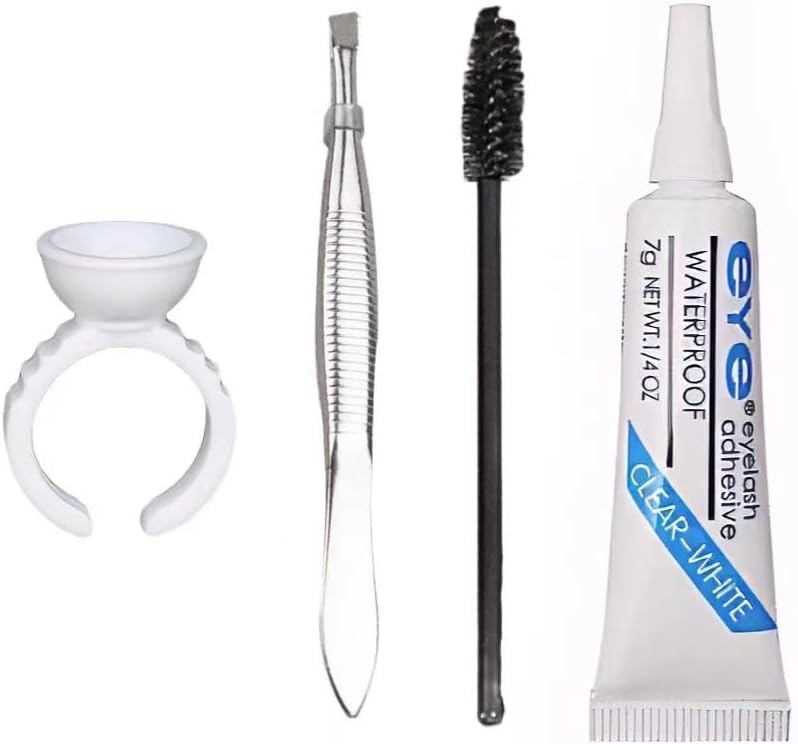 White Eyelash Glue Kit, False Eyelash White Glue, Super Hold Eye Lash Glue 7g Eyelash Glue Drys White Lash Extension Adhesive New Waterproof Formula Strong Hold