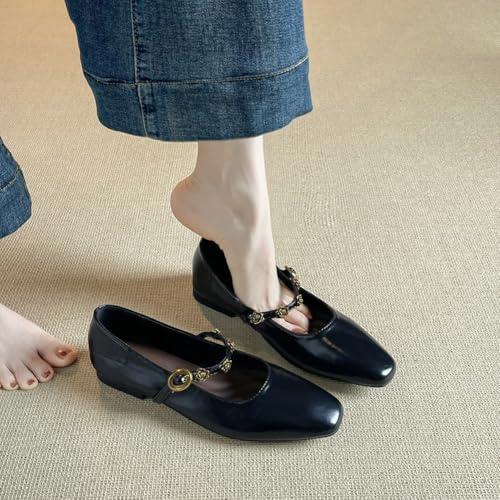 Mary Jane Ballet Flats Women Casual Black Flat Shoes Ankle Strap Ballet Flats Shoes Comfortable Dressy Shoe 20253