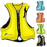 BTONGE Schwimmwesten für Erwachsene Kinder Tragbare aufblasbare Auftriebsweste Kajakweste Schwimmweste zum Kajakfahren, Paddeln, Angeln, Surfen, Schnorcheln, Wasserspor