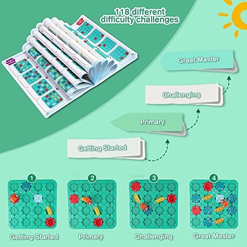 Marble Run for Kids Ages 4-8,Brain Teaser Puzzles for Boys Girls,118 Challenges and 4 Levels of Skill-Building Challenges Best Logic Board Game for Home & Travel Activity 3