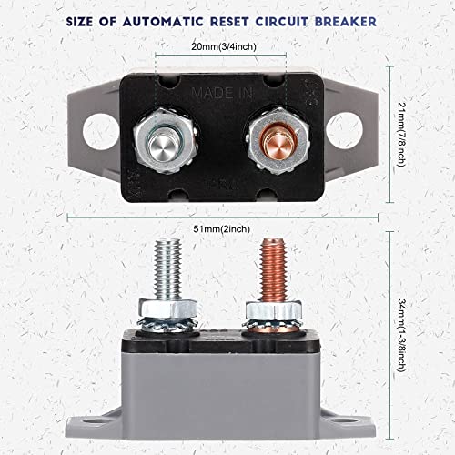 4 Pieces Dc 12V - 24V Automatic Reset Circuit Breaker Circuit Breaker With Cover Stud Bolt For Automotive And More (30 Amp) #TOP2