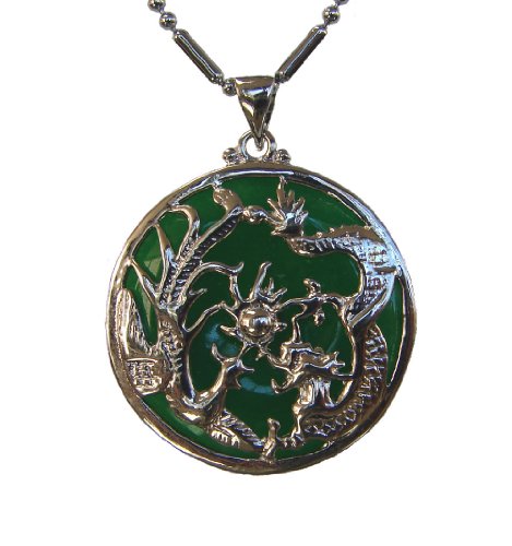Feng Shui Import Jade Dragon Phoenix Pendants