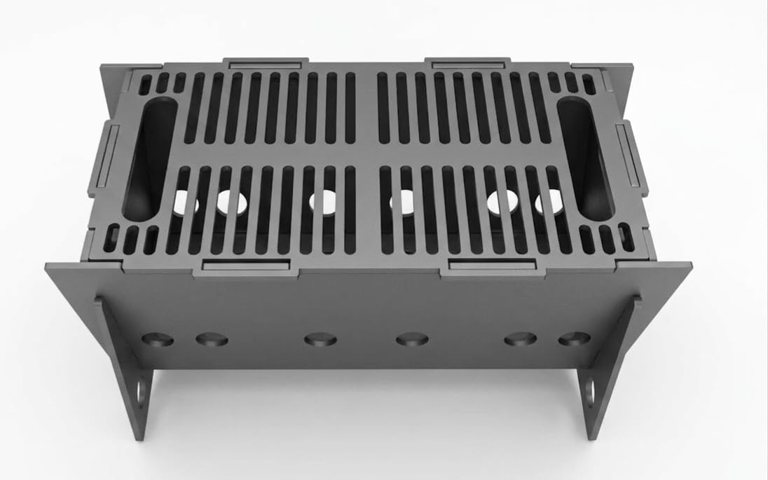Folding, portable grill - garden/gift/may day/lake/fish metal. Quick assembly