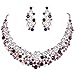 EVER FAITH Bridal Ripple Necklace Earrings Set Austrian Crystal