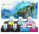 Garantie 3 ans Printing Pleasure 7 XL Compatibles HP 363 Cartouches d\'encre pour Photosmart 3110 3210 3210xi 3310 8250 C5180 C6150 C6180 C6280 C7180 C7200 C7250 C7280 C8180 D6160 D7160 D7260 D7460, Grande Capacité